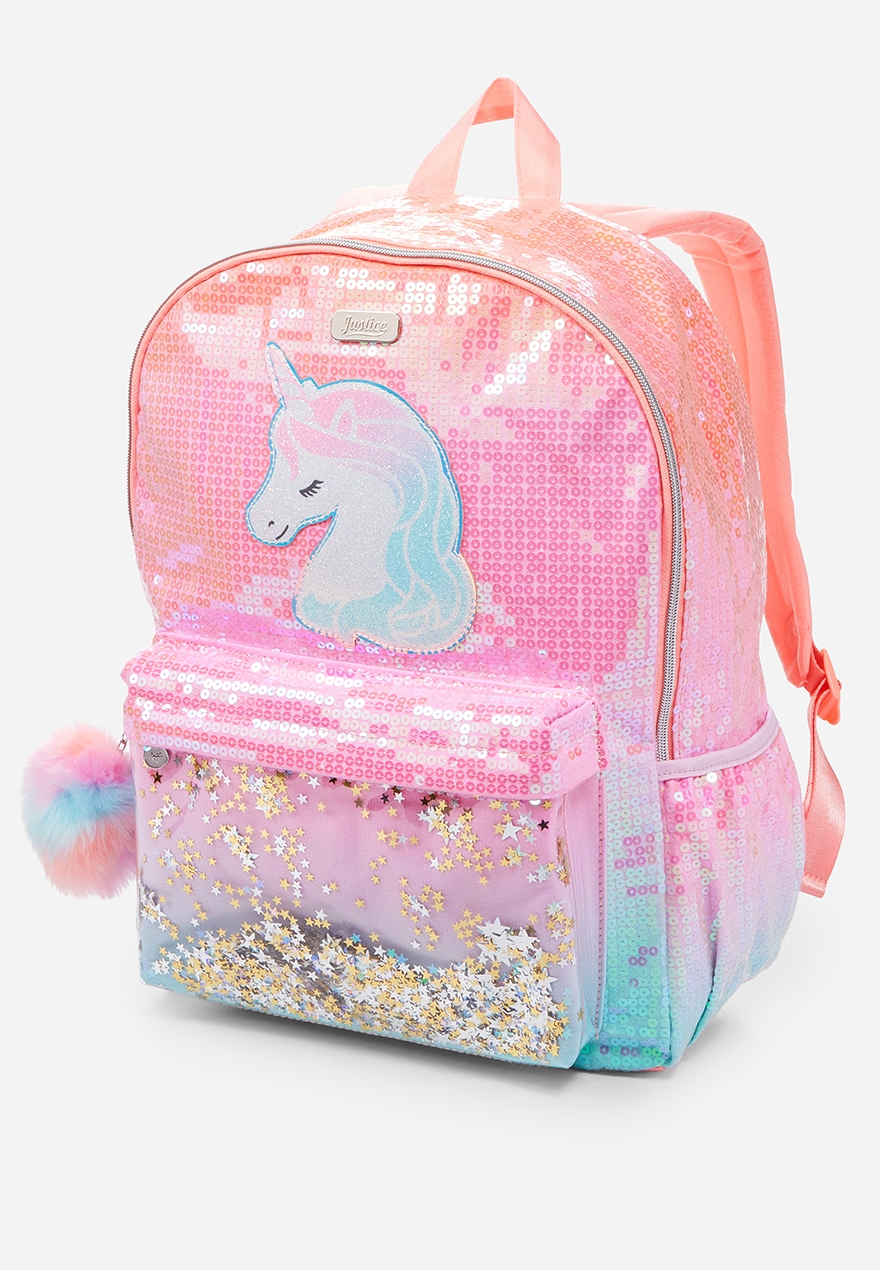 unicorn sequin backpack justice