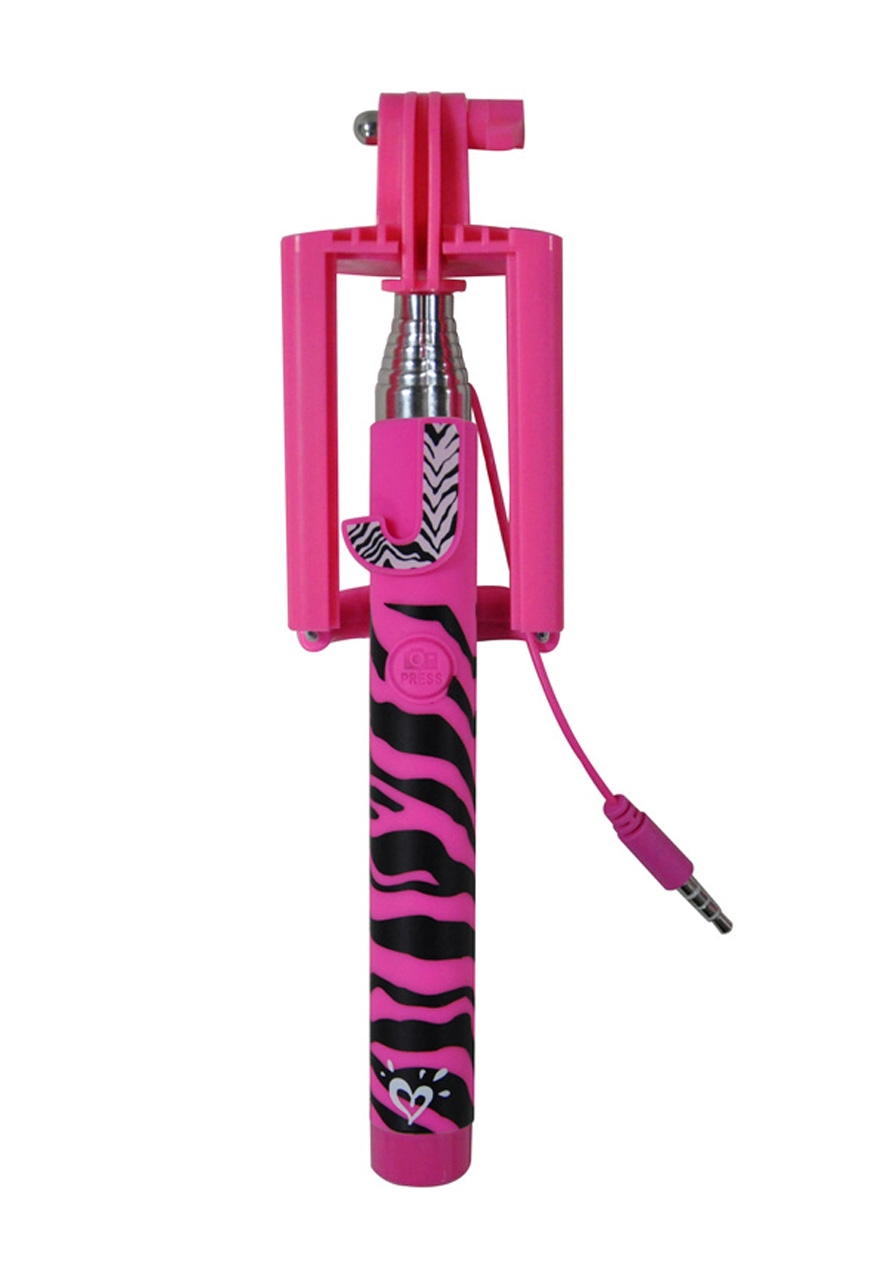 Initial Zebra Print Selfie Stick