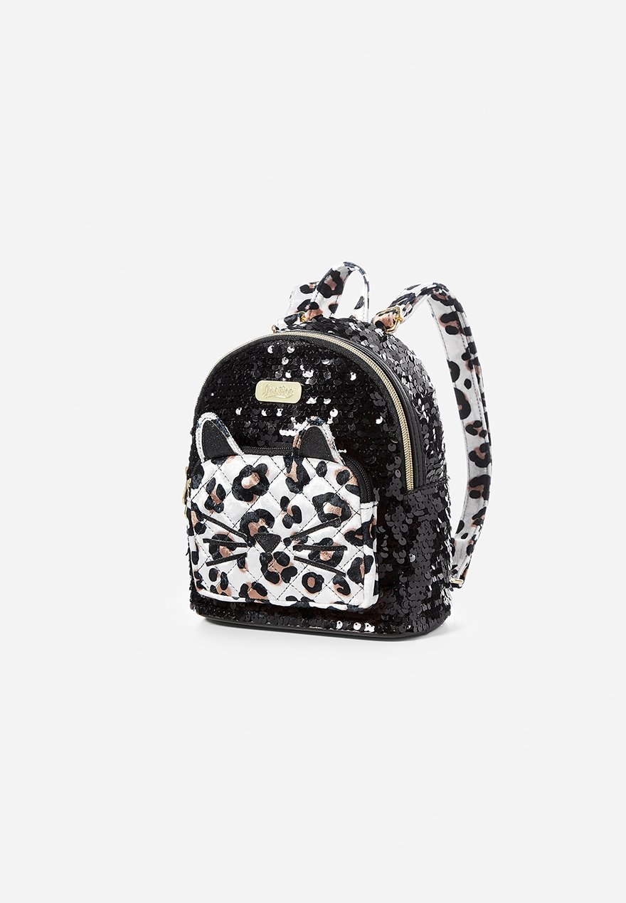 justice black cat backpack