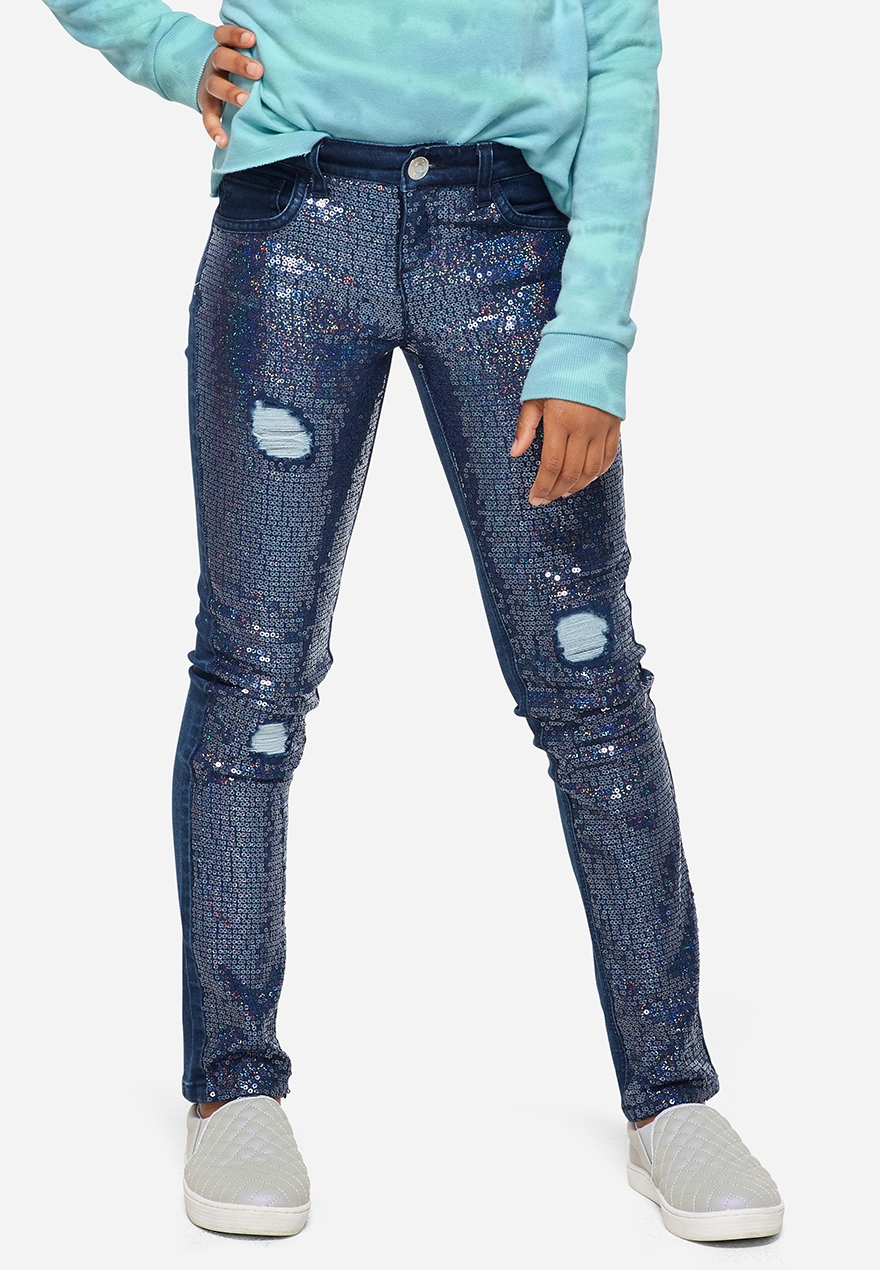 girls sequin jeans