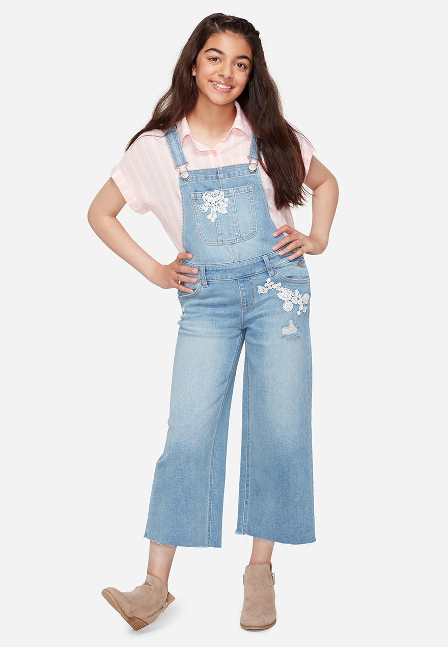 wide leg cropped overalls
