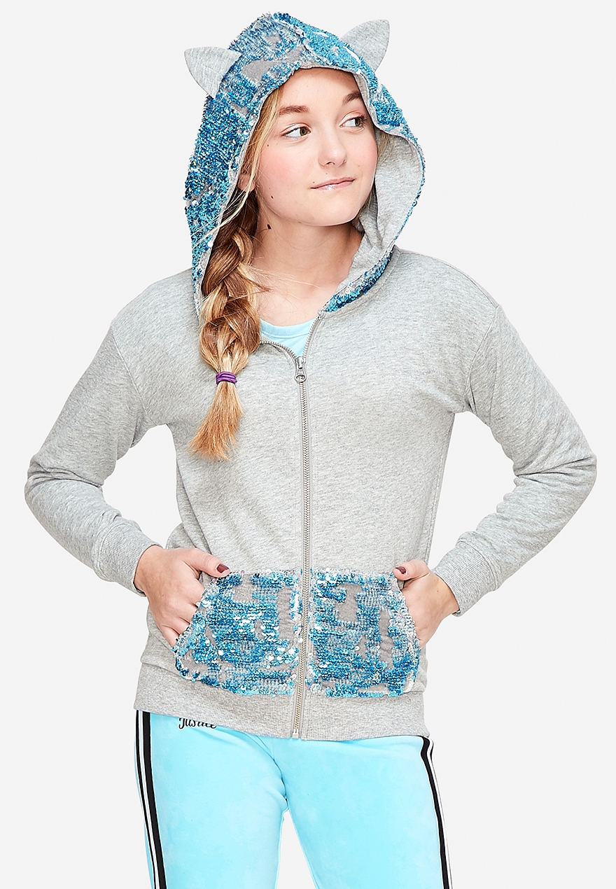 girls sequin hoodie