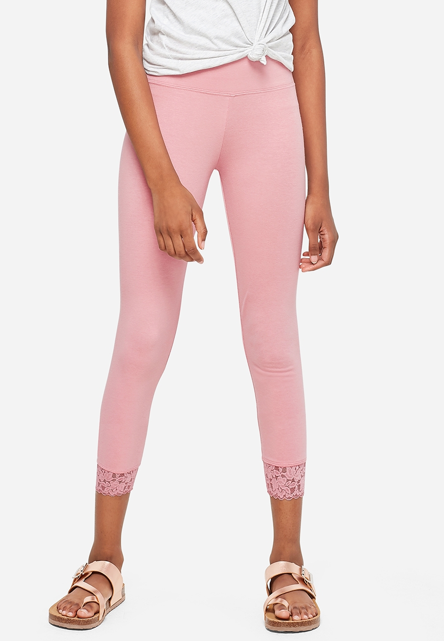 lace hem leggings