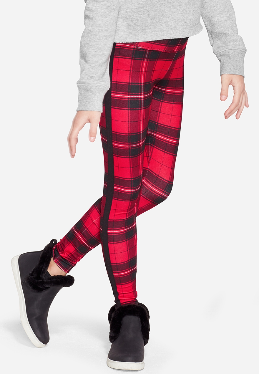 girls plaid leggings