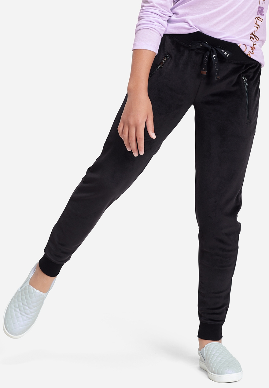 girls velour joggers