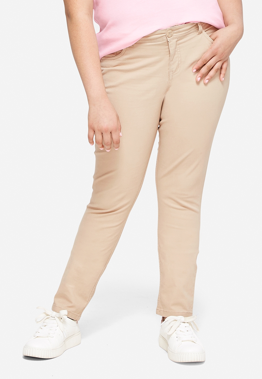 khaki school pants skinny