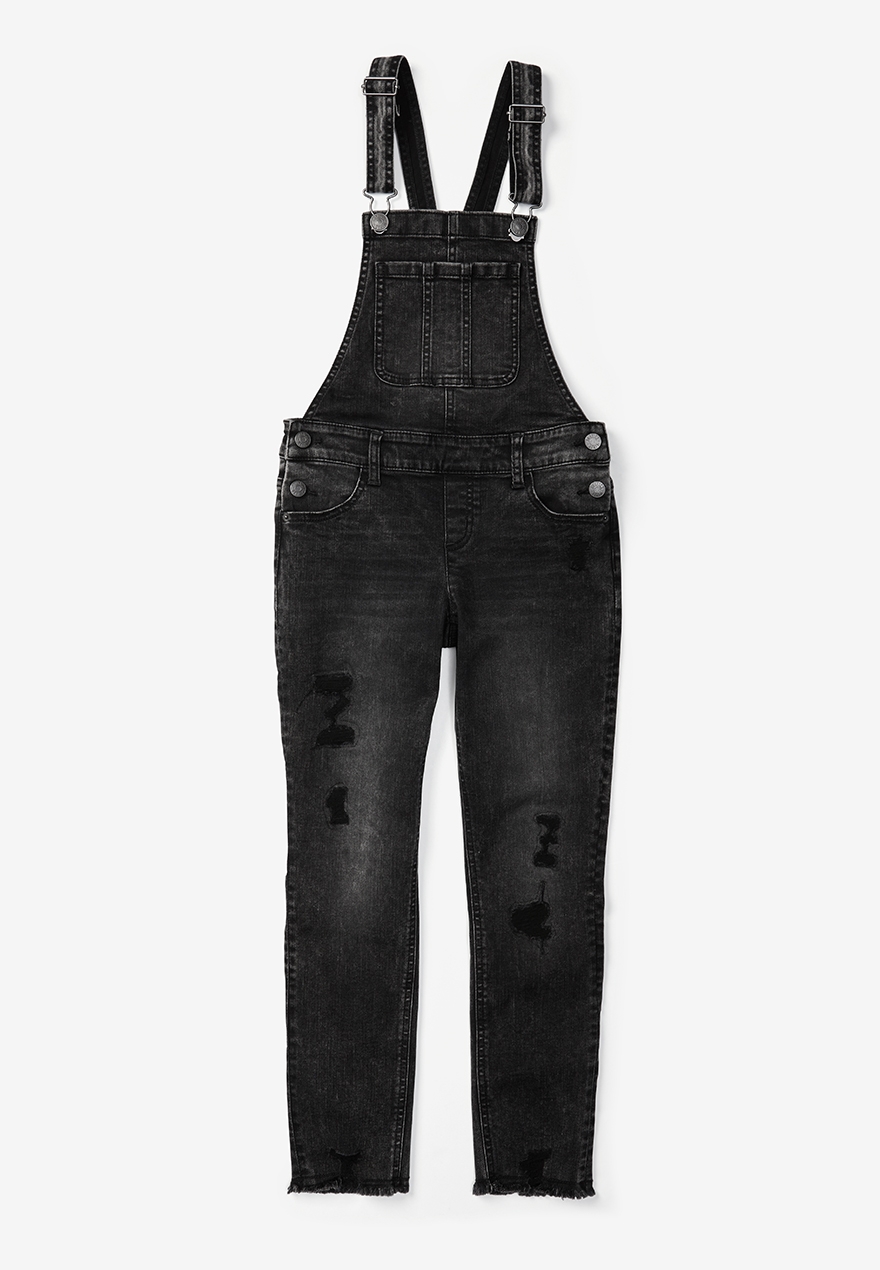 girls black ripped jeggings