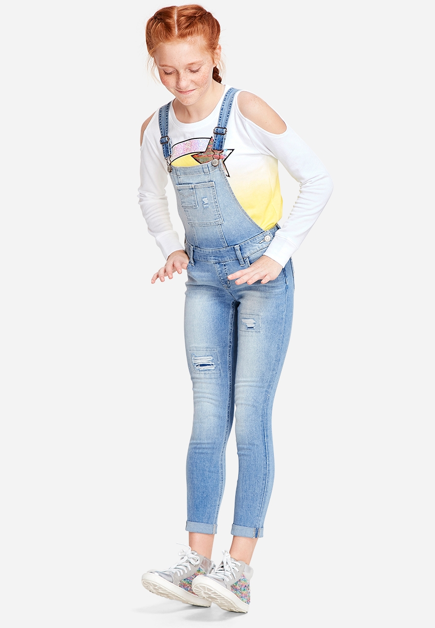 justice denim overalls