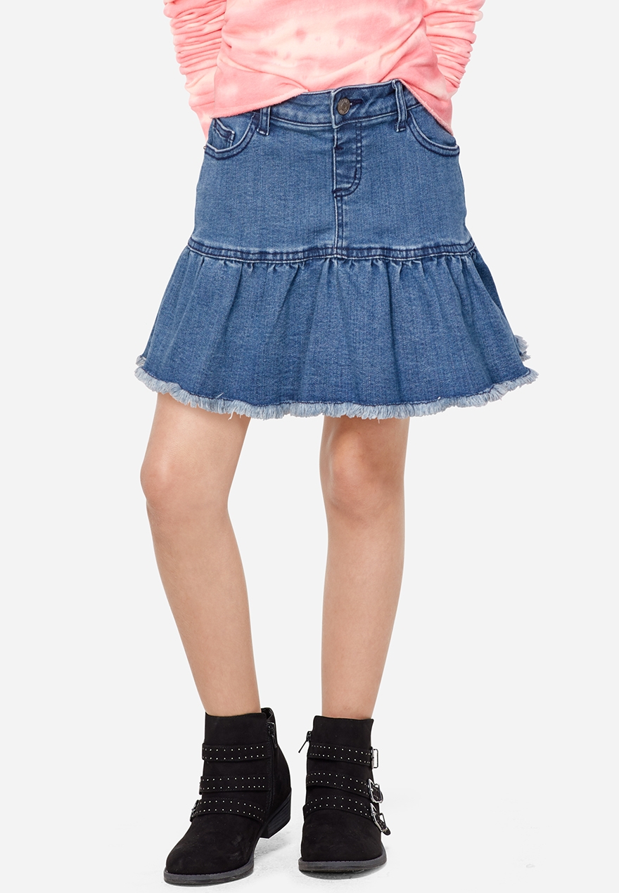 justice denim skirt