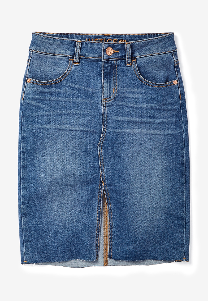 justice denim skirt