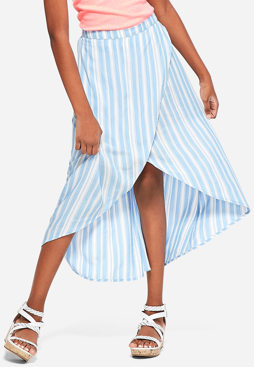 faux wrap maxi skirt