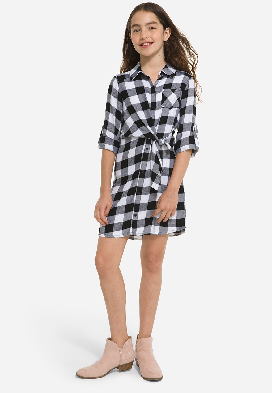 Plaid Girls Shirt Dress | Justice