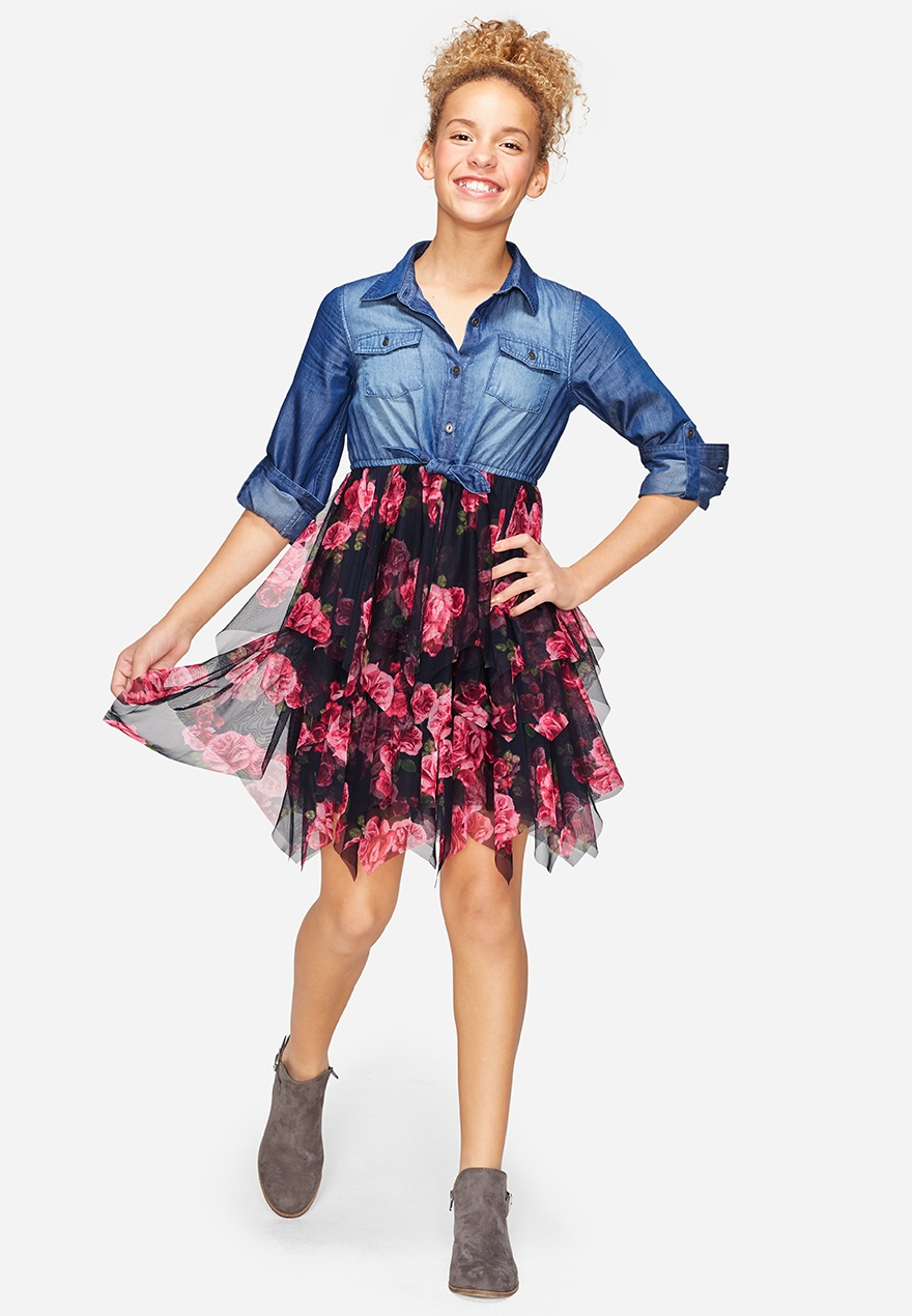 justice denim dress