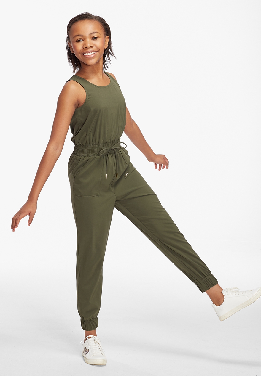 smocked waist jumpsuit