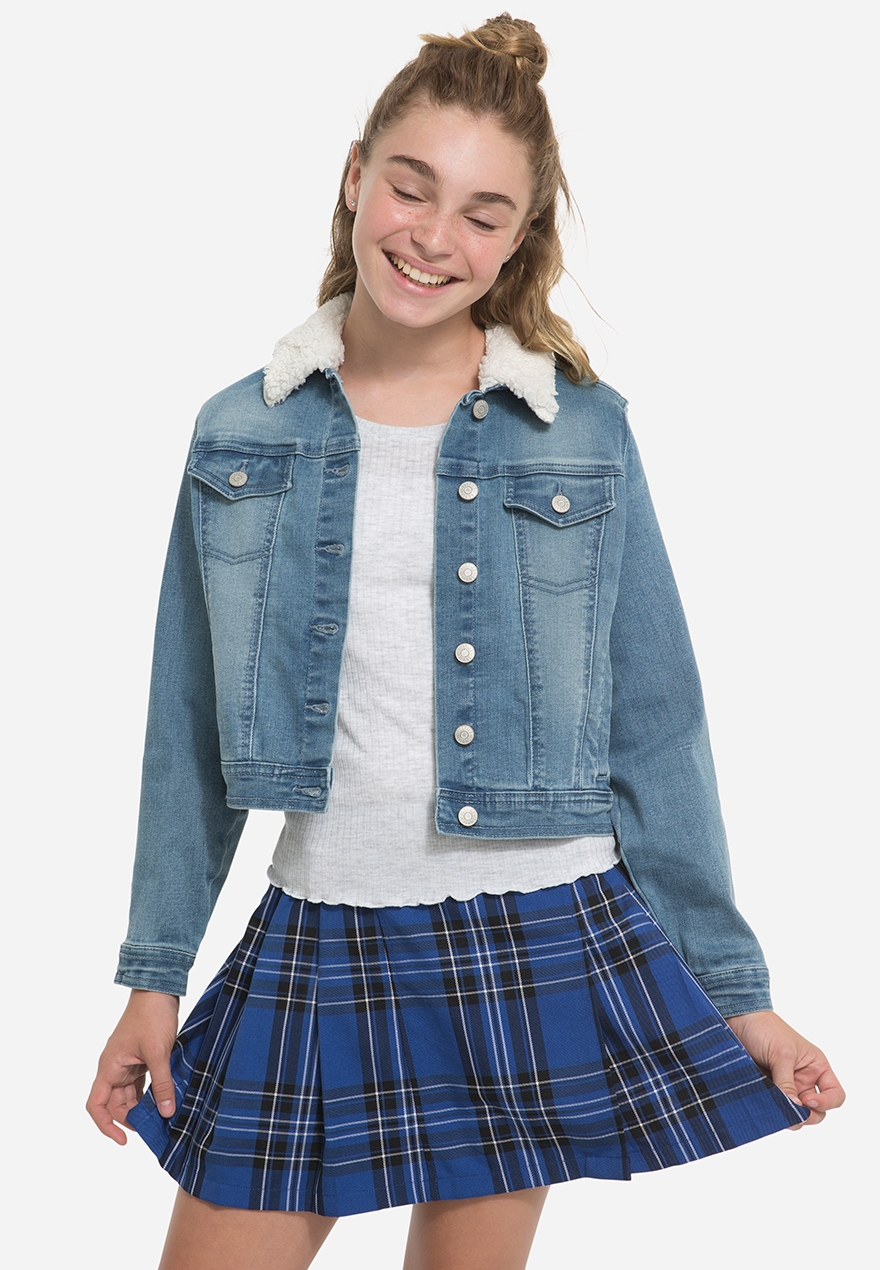 Small Jeans Jacket Xxx Videos - Girls' Outerwear, Jackets & Coats: Windbreakers, Denim & More ...