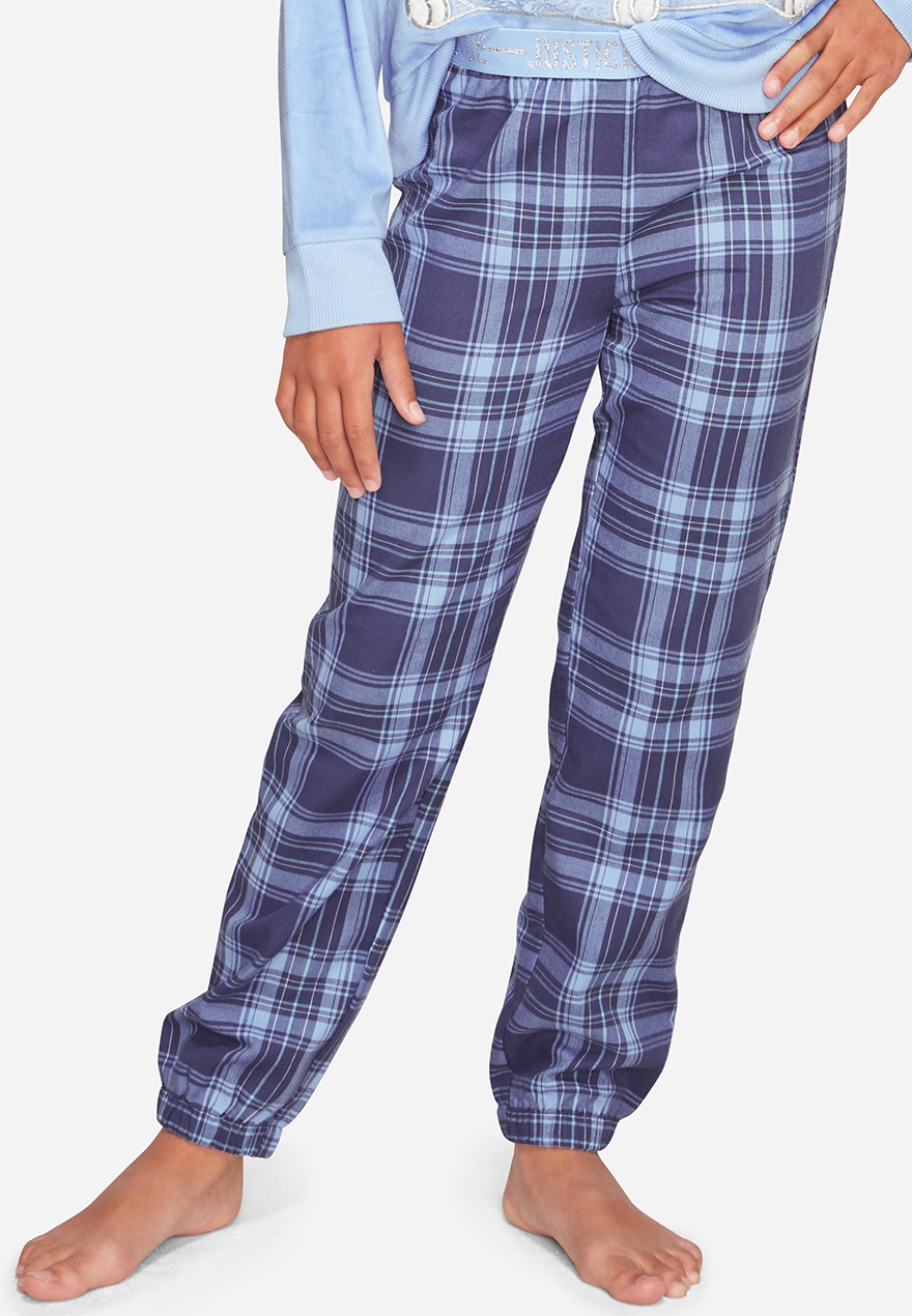 mens plaid pajama joggers