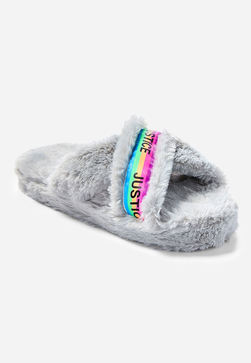 Fuzzy Girls Sandal Slipper | Justice