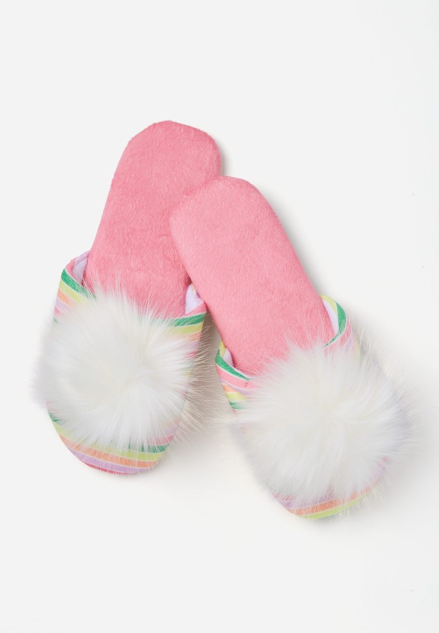 girls pom pom slippers