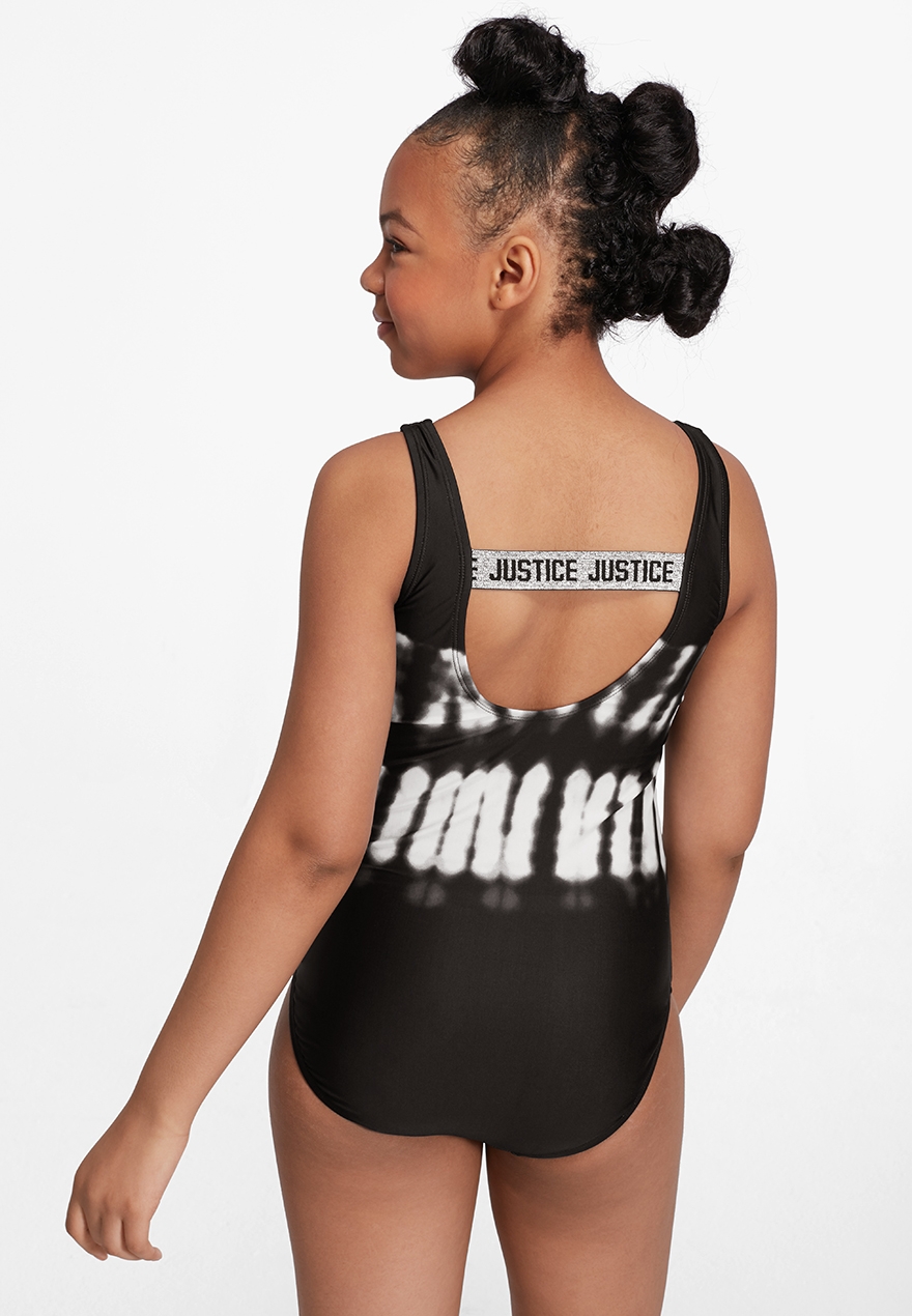 black lace up one piece swimsuit