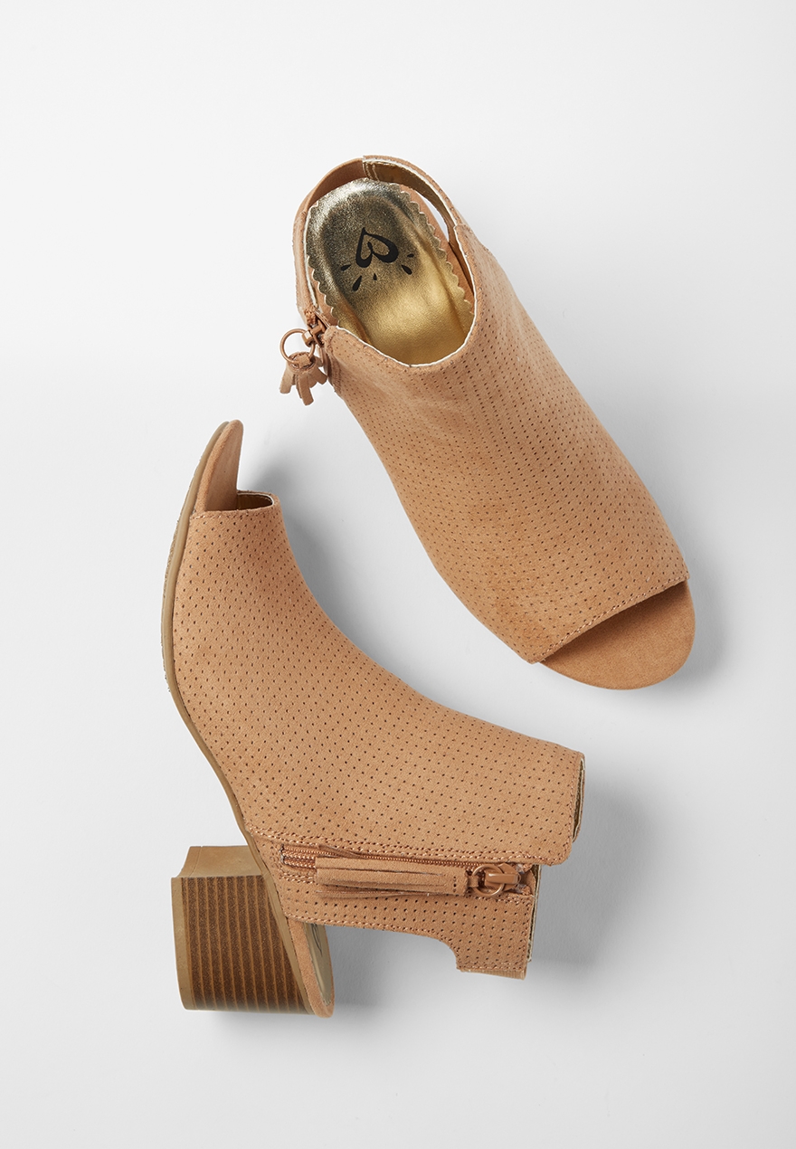 girls open toe booties