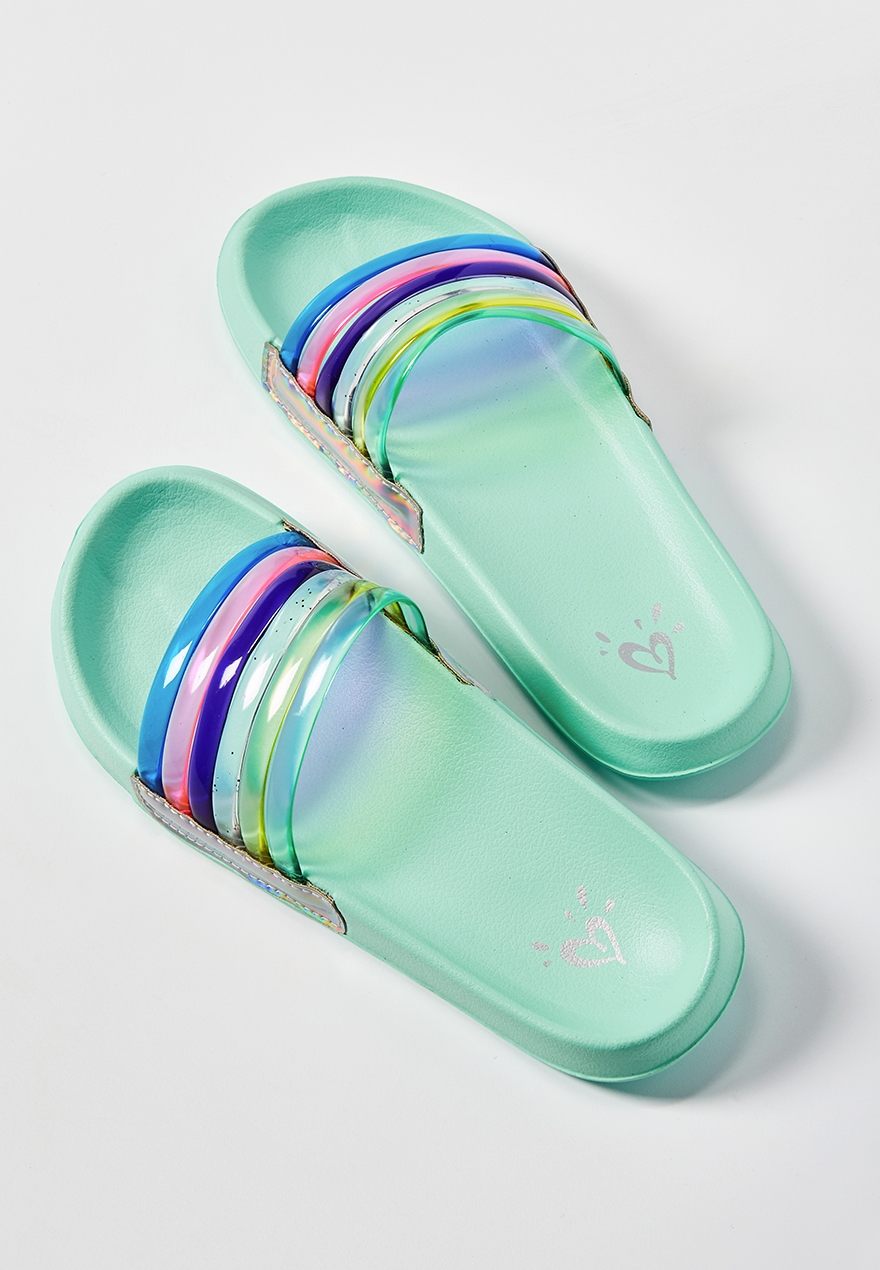 rainbow slide sandals