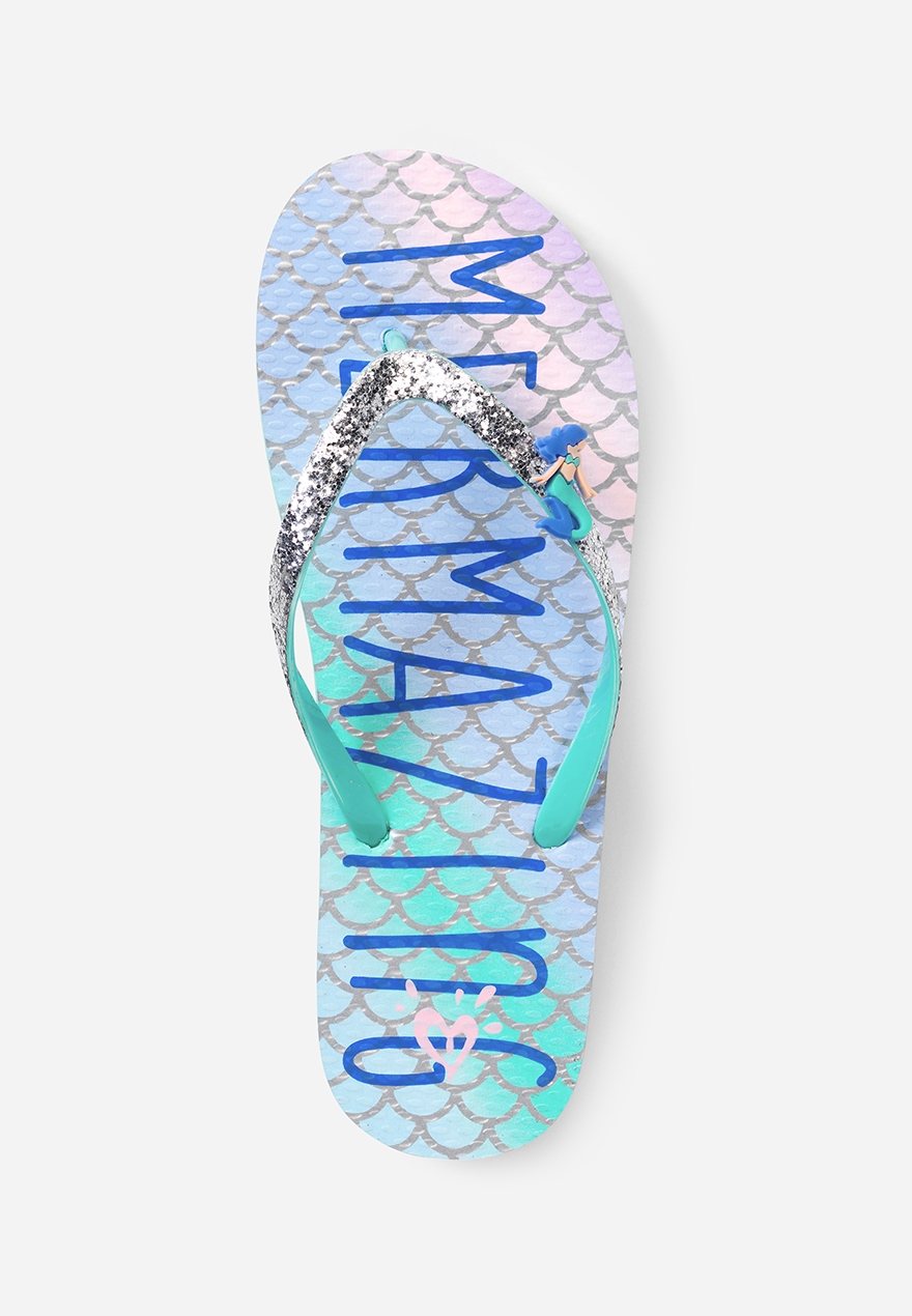 girls mermaid flip flops