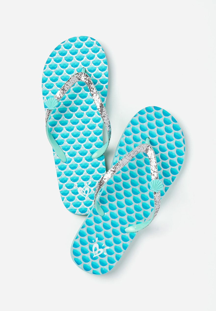 girls mermaid flip flops