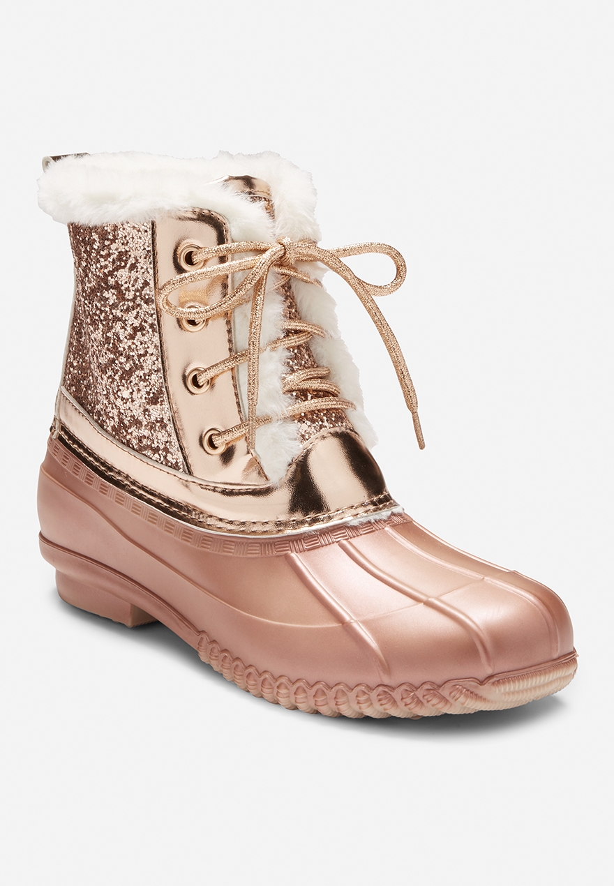 sequin duck boots