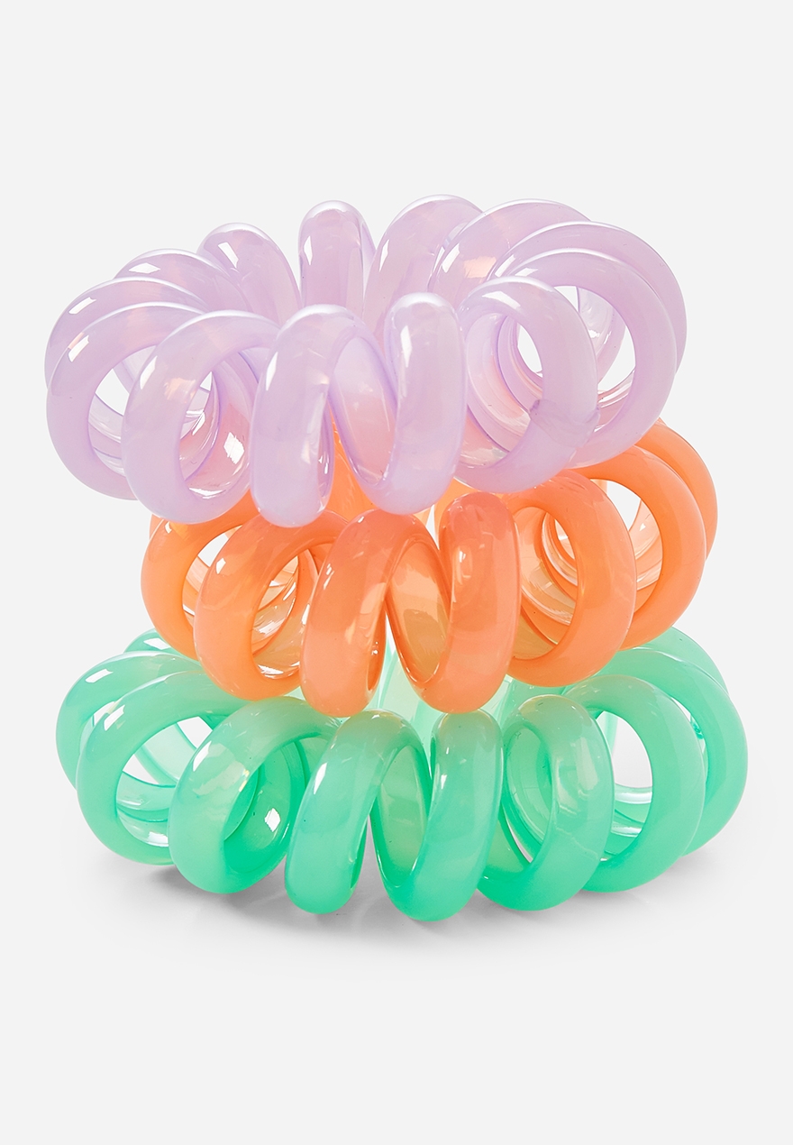 Jumbo Spiral Hair Ties 3 Pack Justice