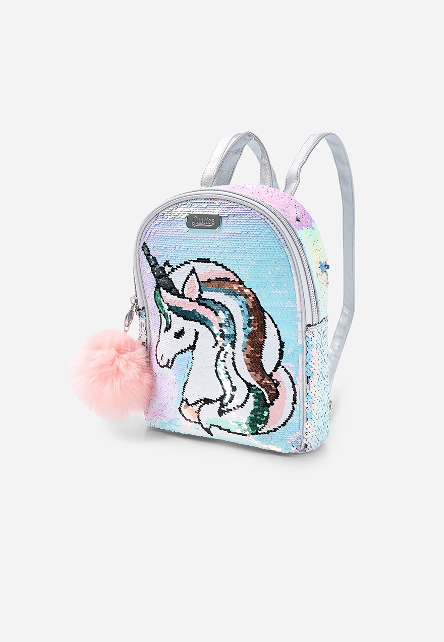 pastel unicorn flip sequin initial backpack