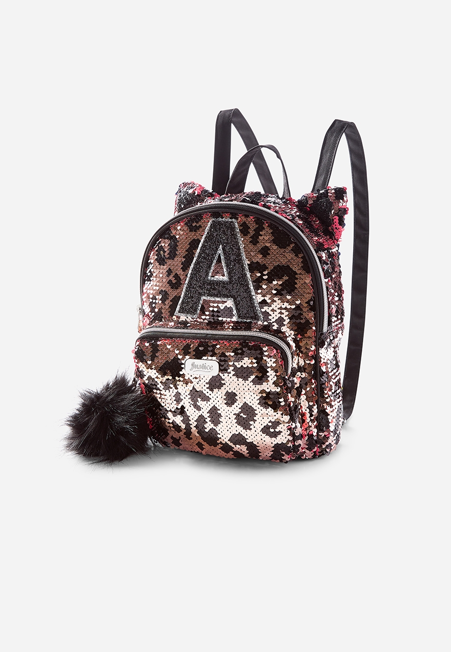 justice flip sequin initial backpack