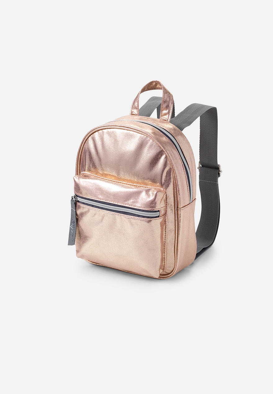 girls rose gold backpack