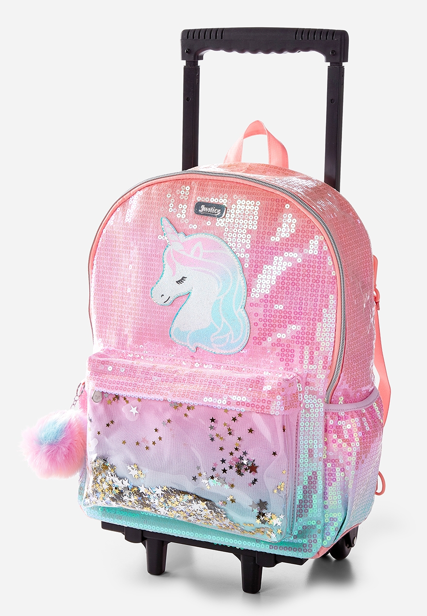 justice unicorn backpack set