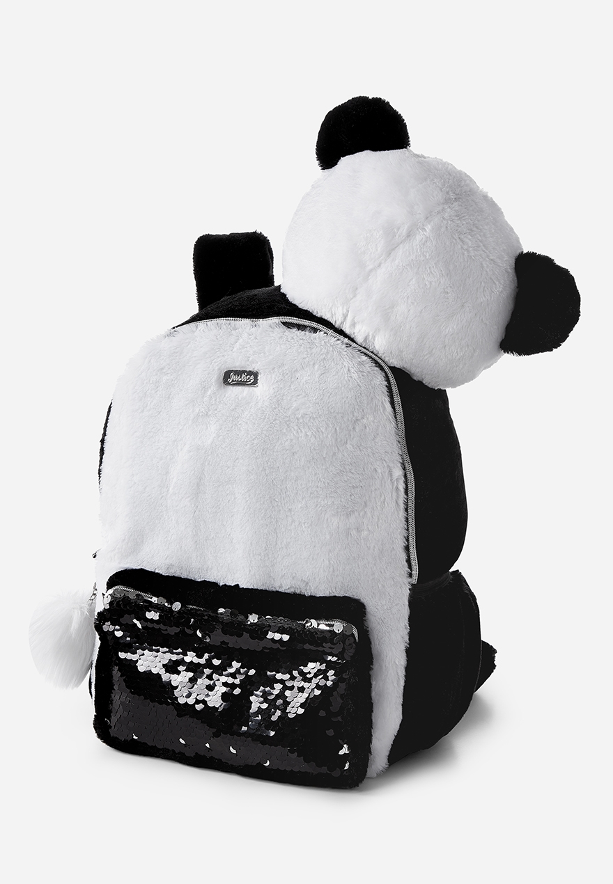 justice sequin panda backpack