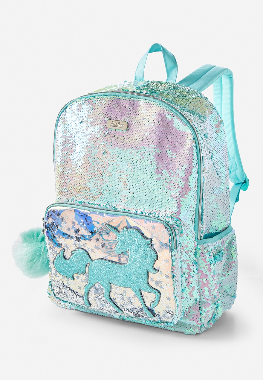 unicorn sequin backpack justice