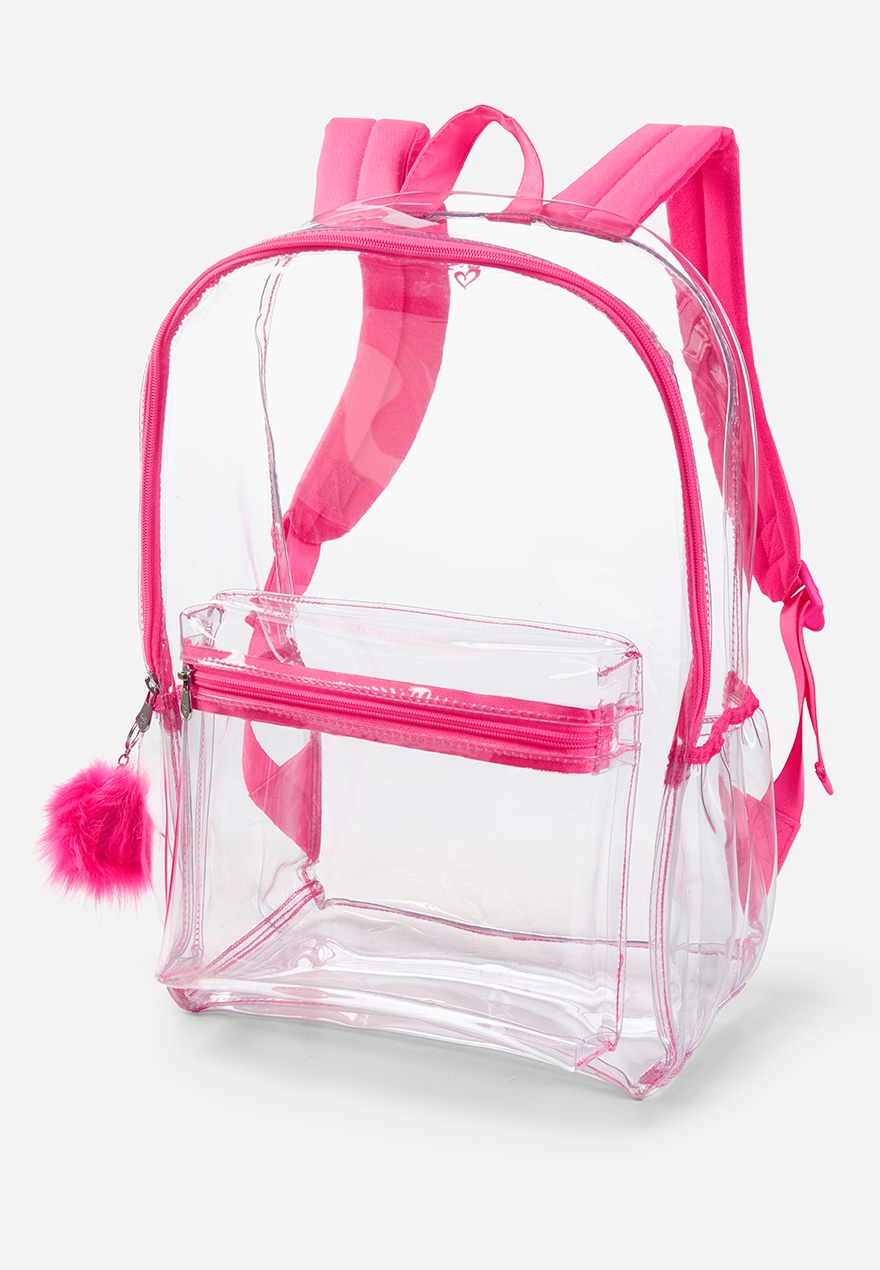 pink backpack clear