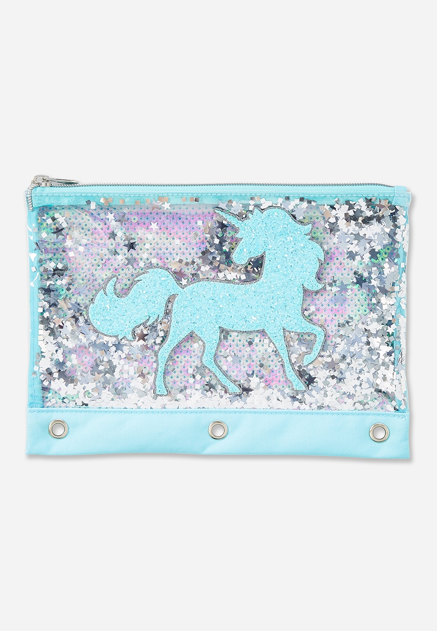 clear glitter pencil case