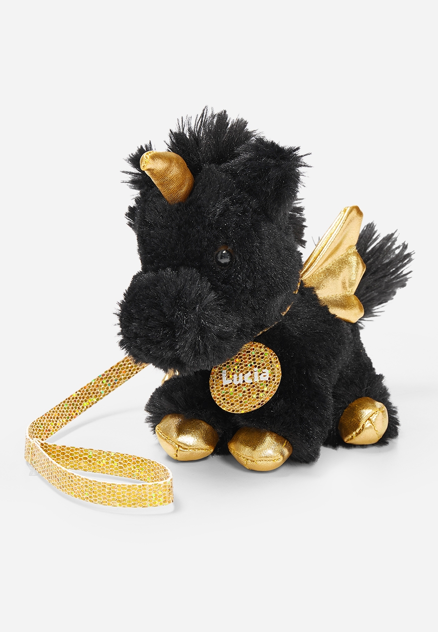 black stuffed unicorn