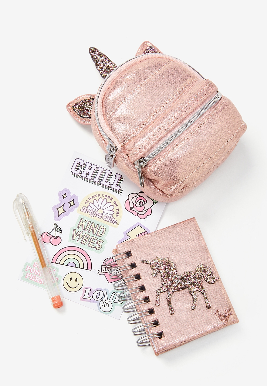 justice unicorn backpack set