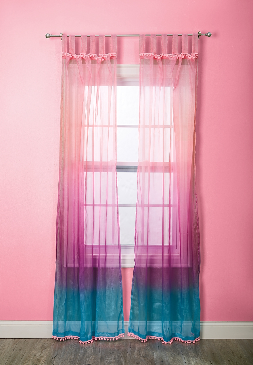 Ombre Pompom Curtains Justice
