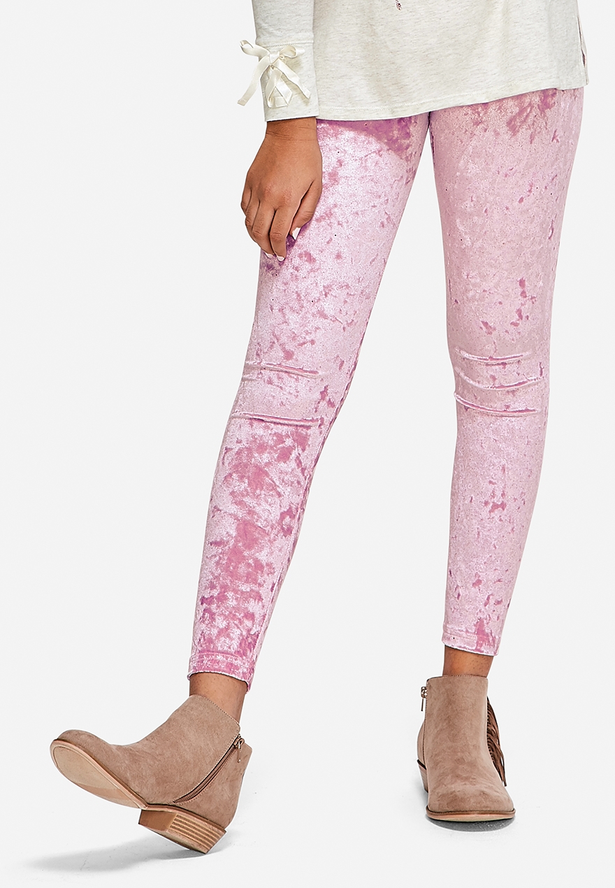 girls velvet leggings