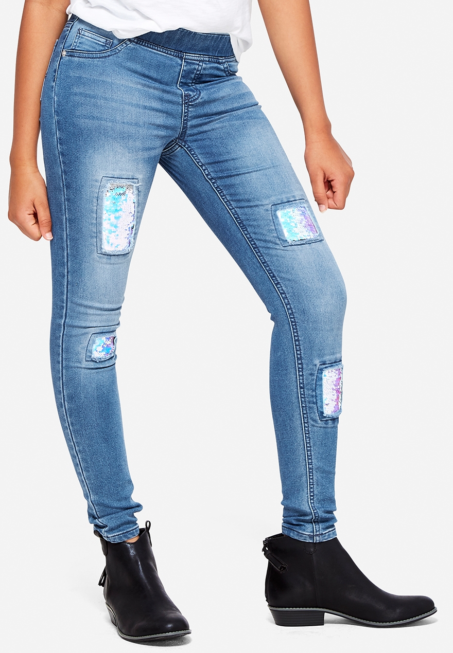 girls sequin jeans