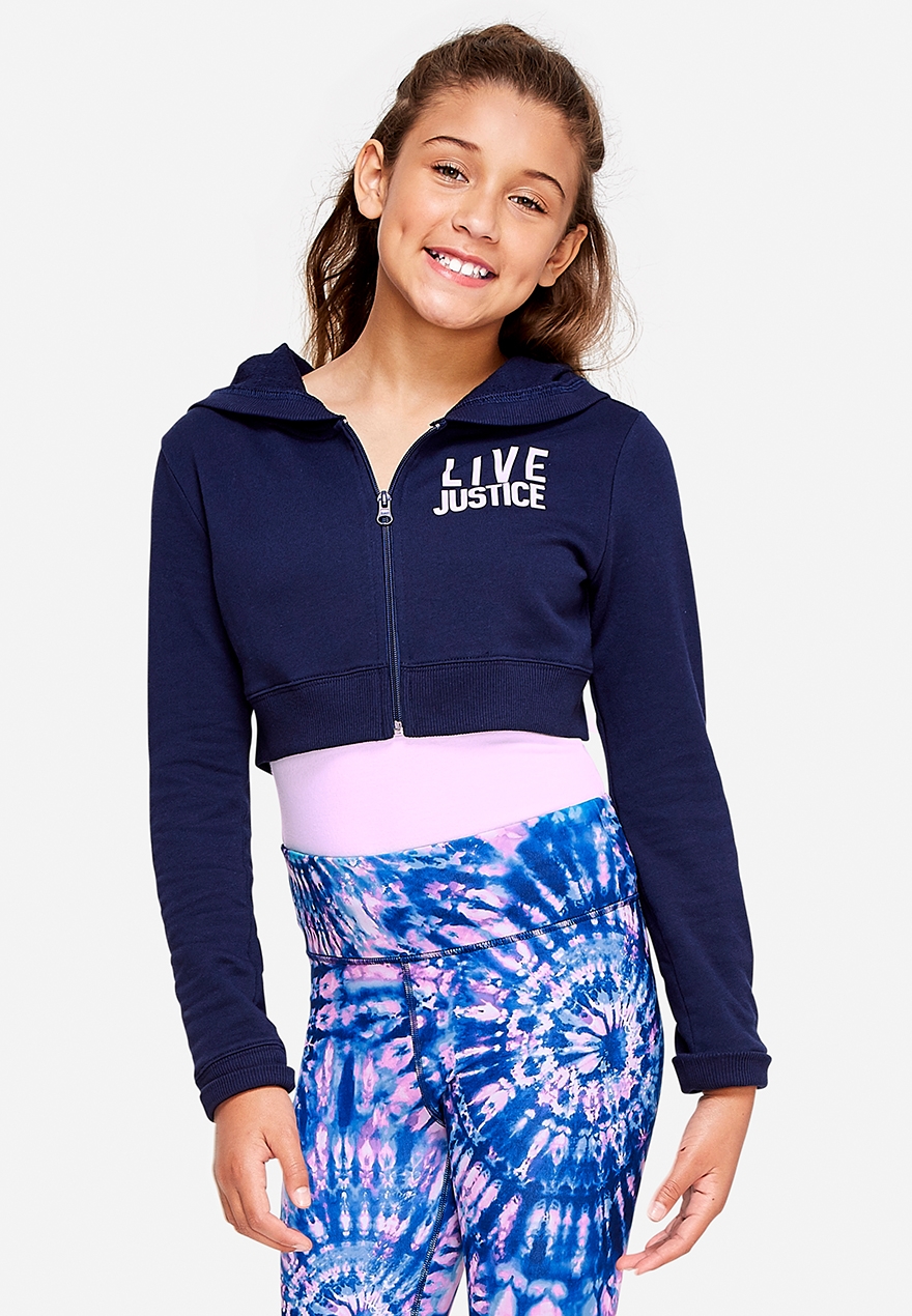 justice crop hoodie