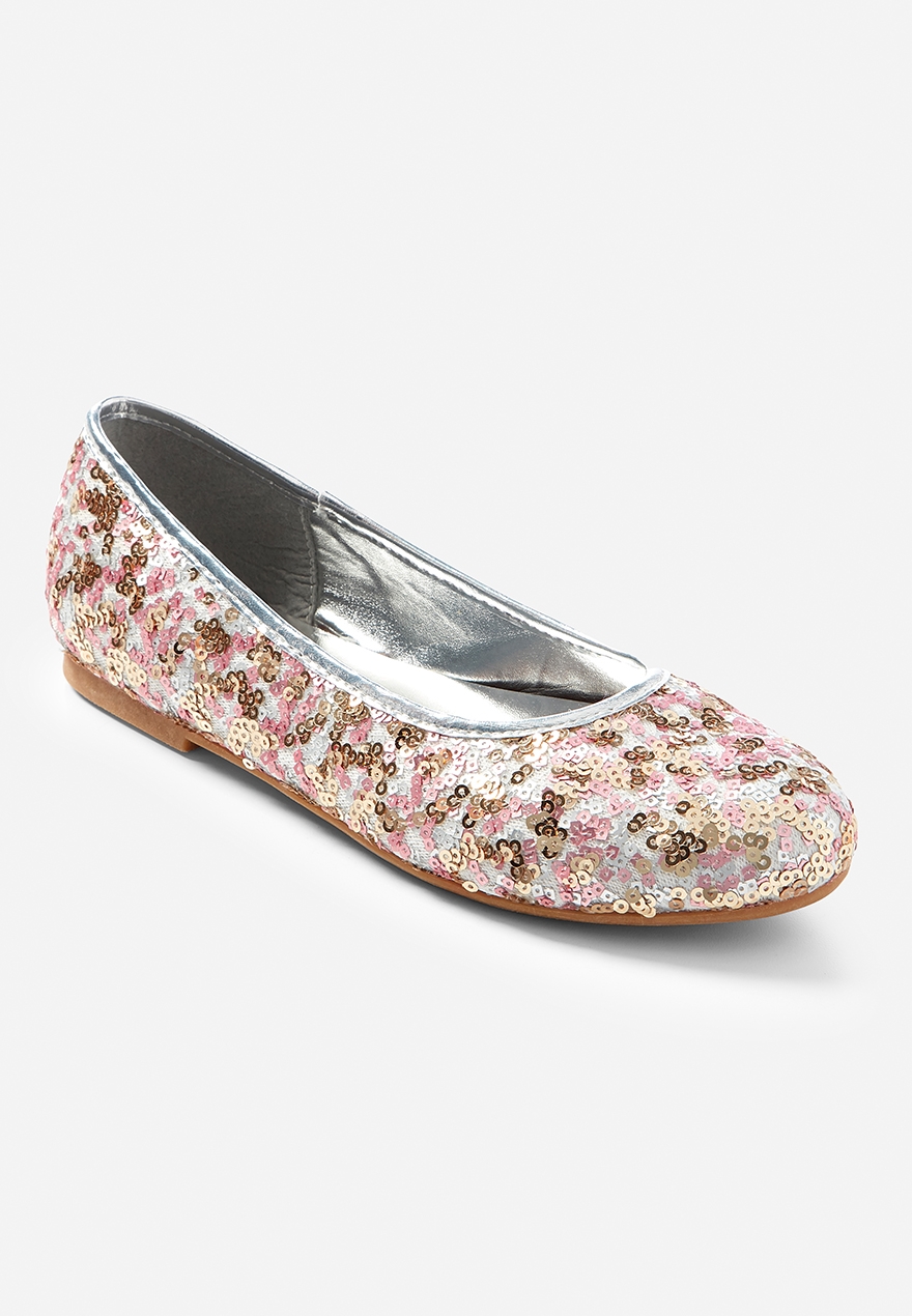 rose gold sparkly flat shoes