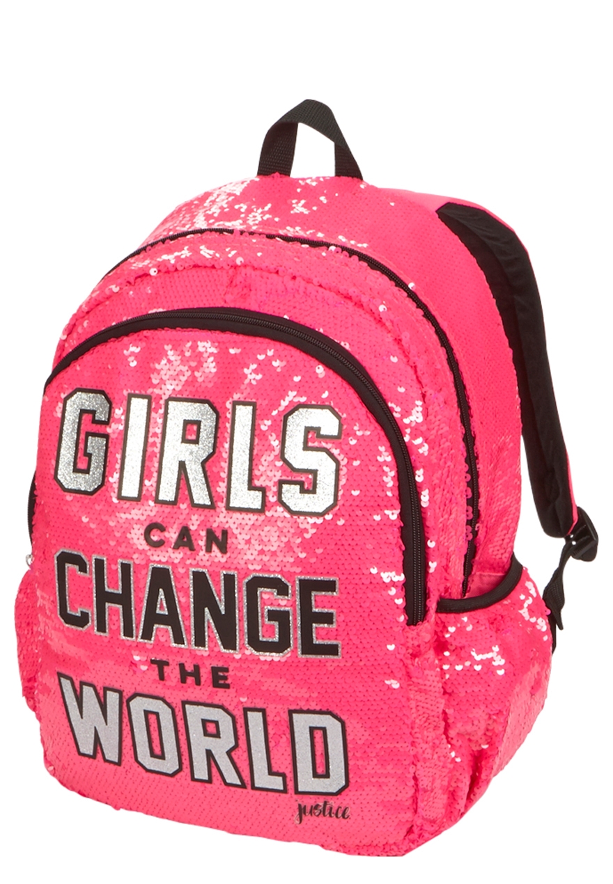 justice pink sequin backpack