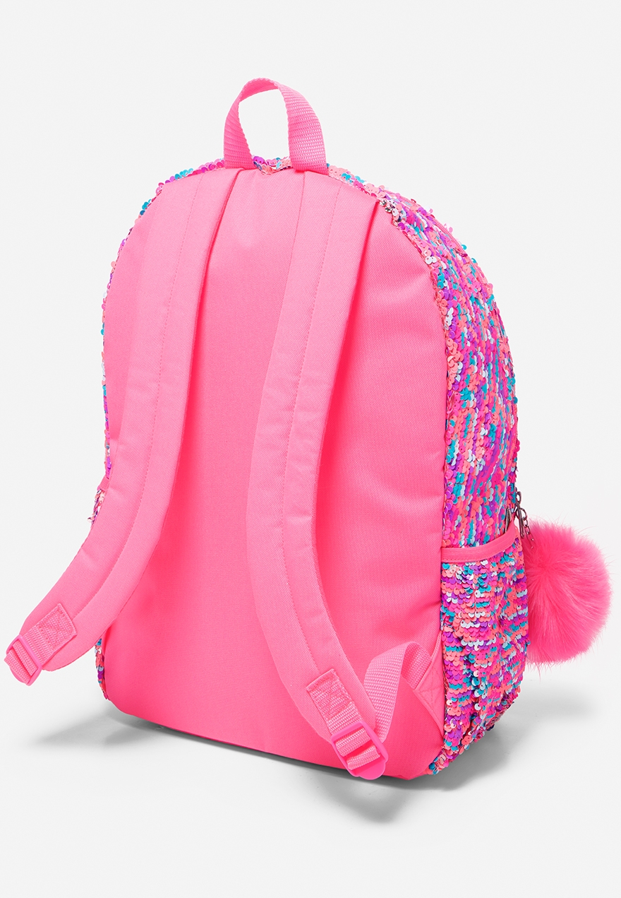 justice flip sequin initial backpack