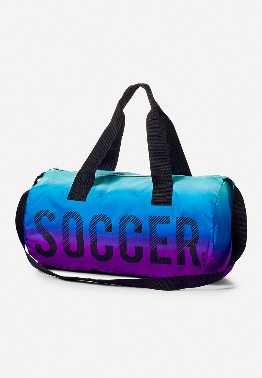 purple soccer bag