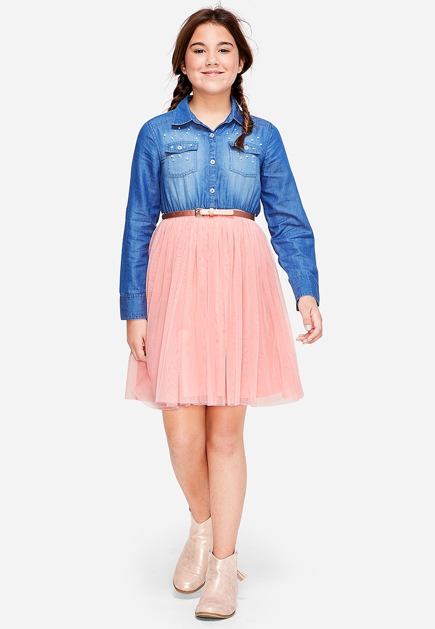 justice denim dress