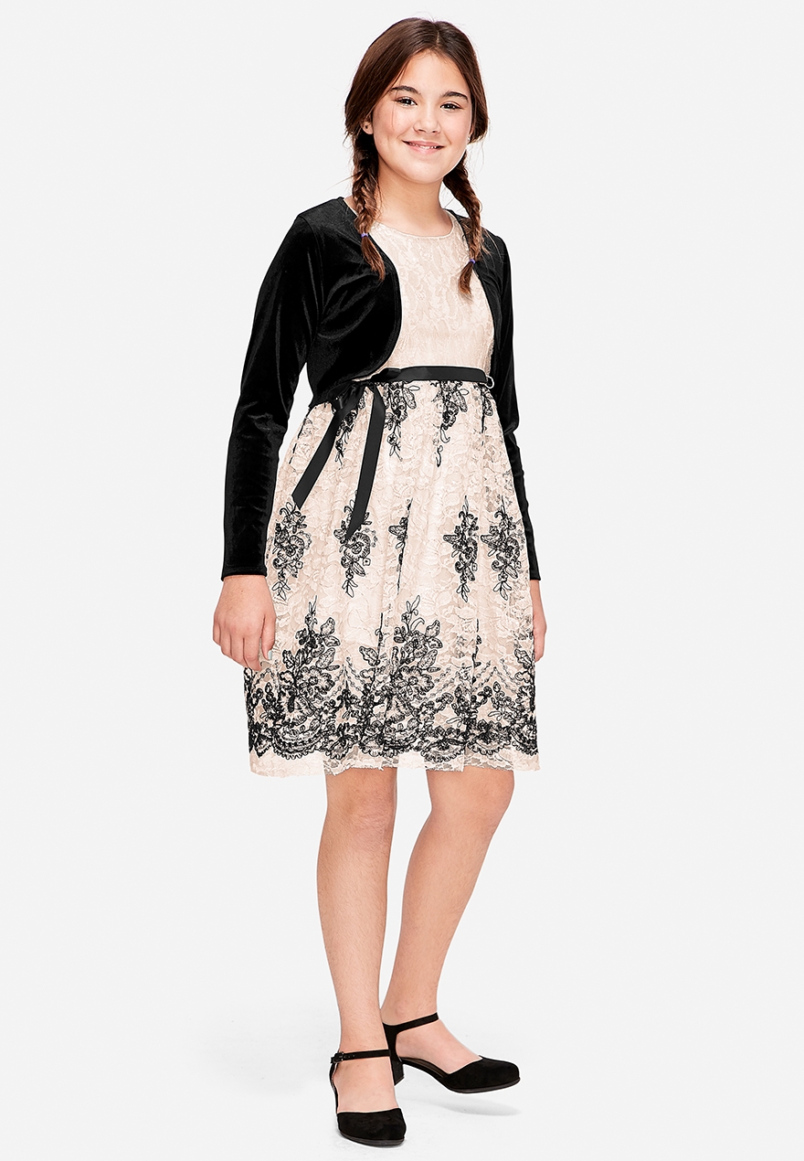 a line dress with shrug