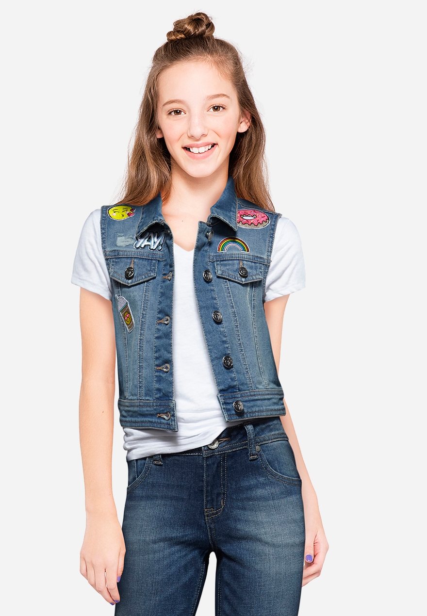 girls denim vest